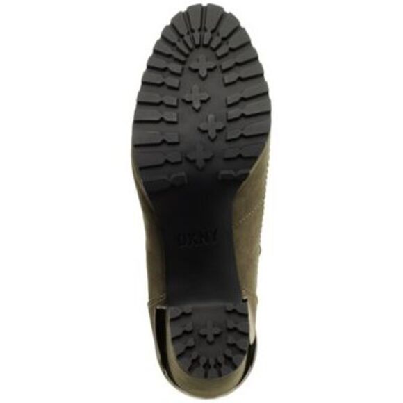 DKNY Womens Green Lug Sole Padded Lenni Round Toe Block Heel Lace-Up Boots 5 M - Picture 4 of 4